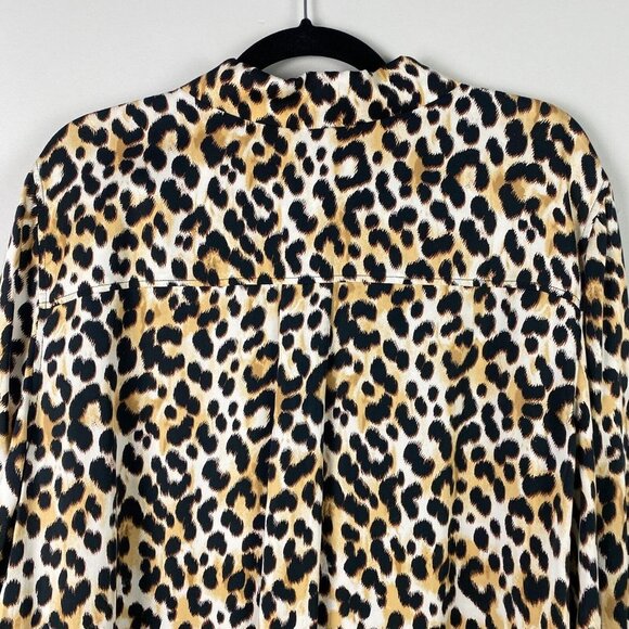 Chicos Sandwash Satin Animal Print Shirt Womens 3 US XL Button Up Modal - Picture 9 of 12